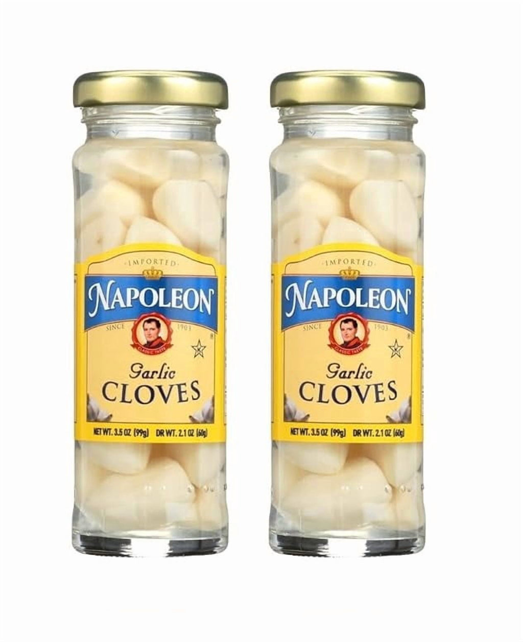 Pickled Garlic Cloves Two (2) Small Glass Jars NT. WT. 3.5oz.