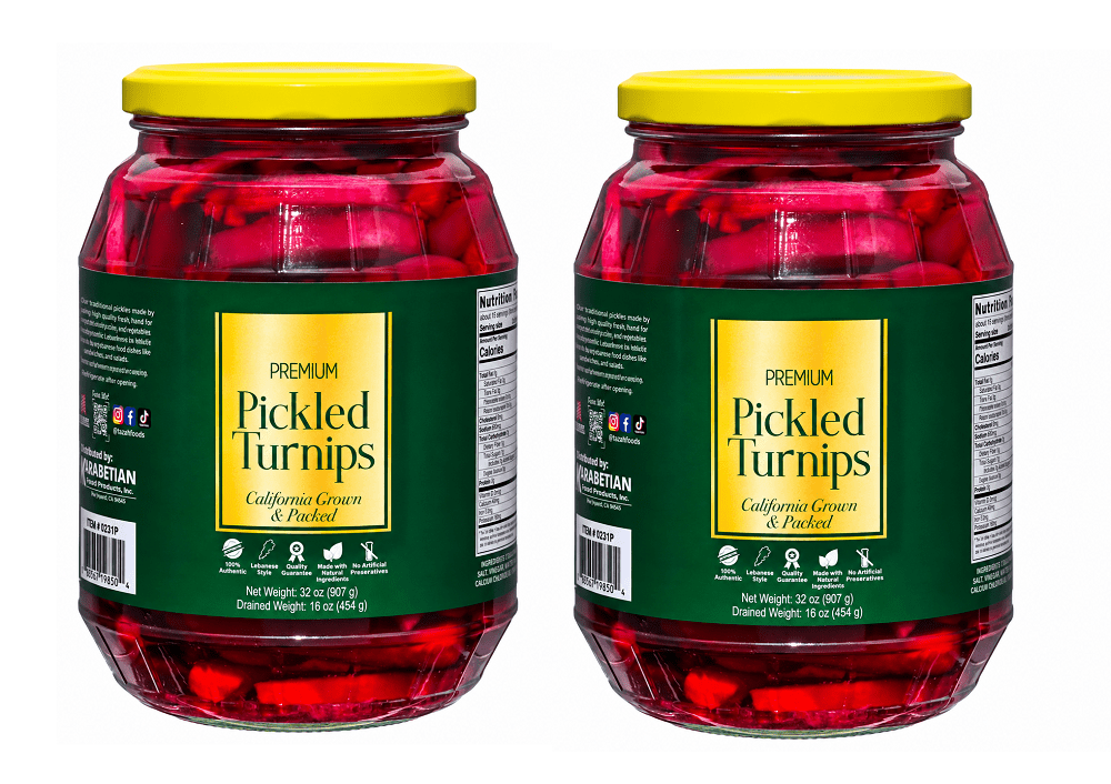Pickled Turnips Lebanese-style Two (2) Glass Jar Drain Weight 16oz
