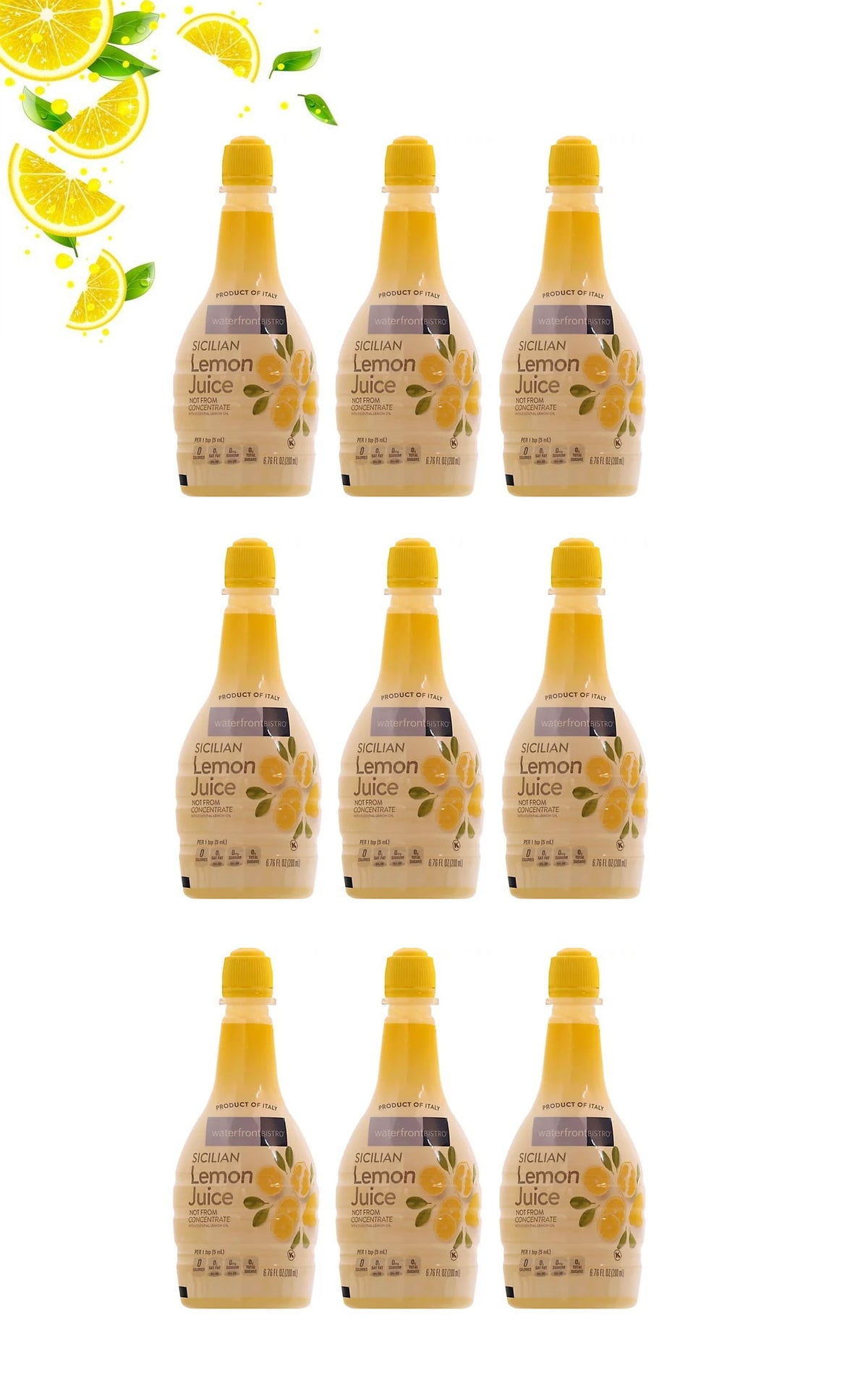 Sicilian Lemon Juice, 6.7 Fl Oz, 9-Pack Bottles