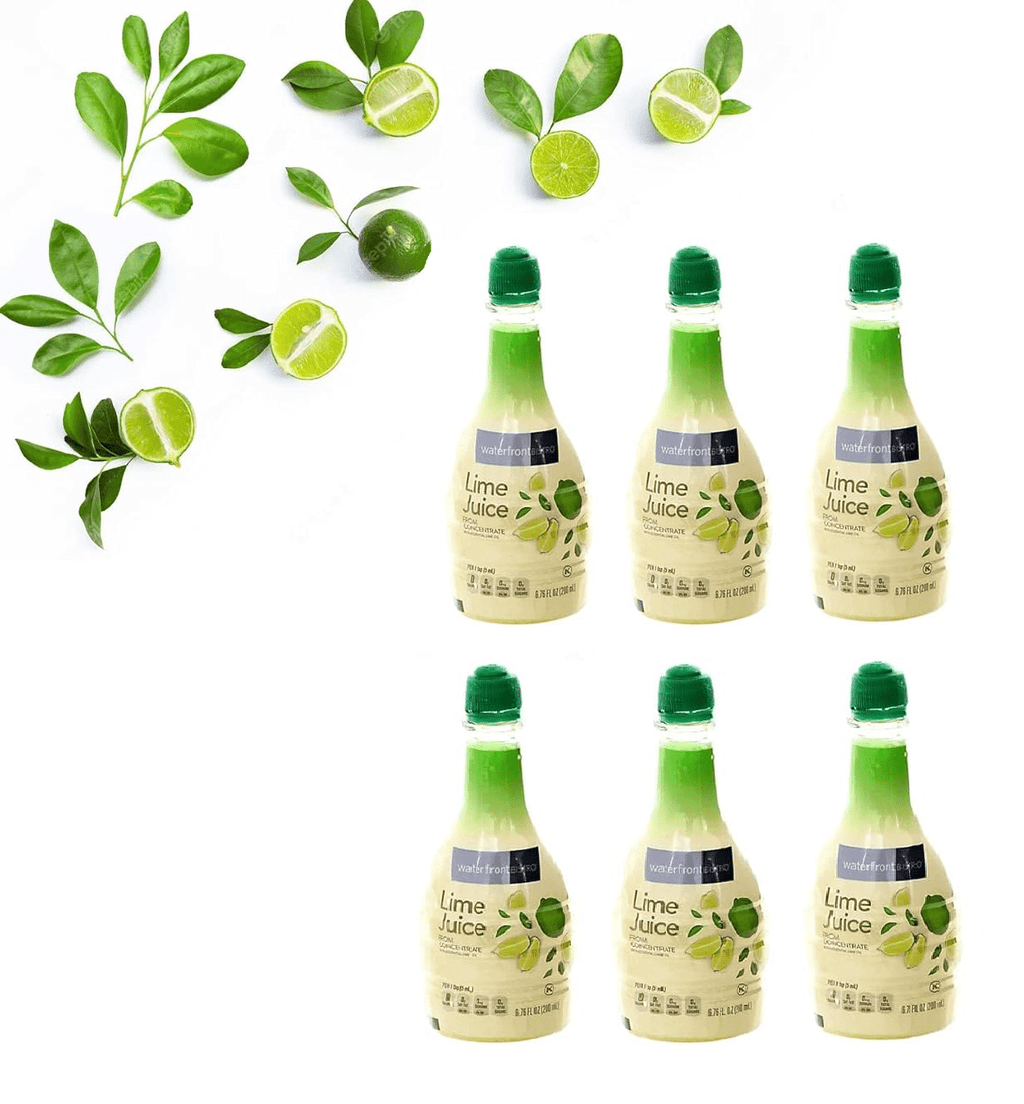 Sicilian Lime Juice with Essential Lime Oil in Squeeze Bottles, Six (6) Bottles 6.76 Fl.Oz. (200mL.)