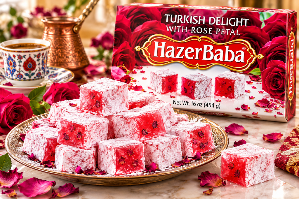 Turkish Delight With Rose Petal (Halal)- Net Wt. 16oz / 454g - One (1) Pack