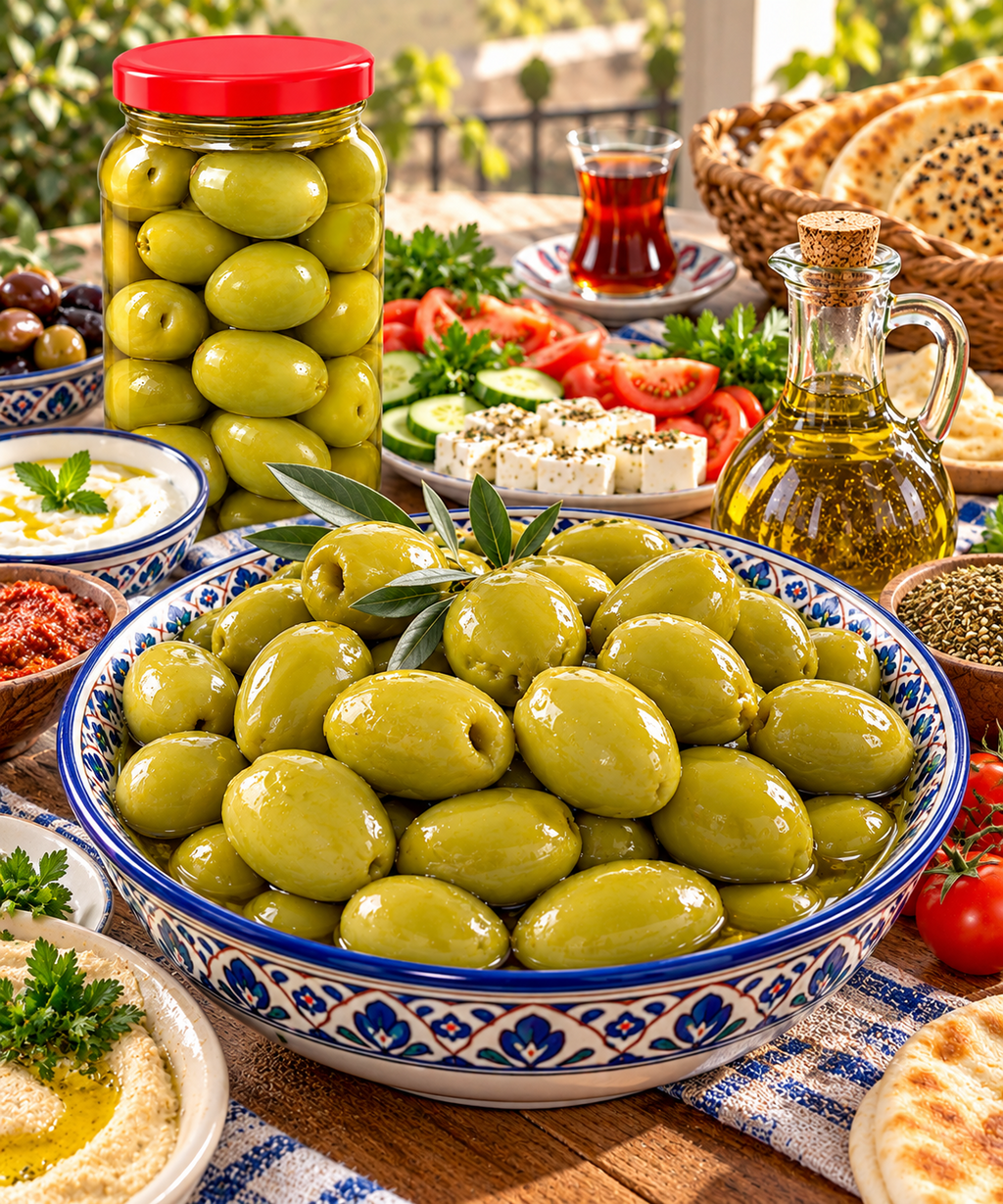 Italian Colossal Castelvetrano Style Whole Olives - 2 Glass Jars N.W. 10oz-283g