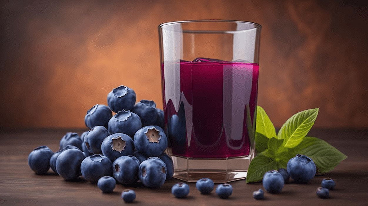 Blueberry Juice Net 33.8 fl.oz (1 Ltr.) - Two (2) Glass Bottles - High in Antioxidants