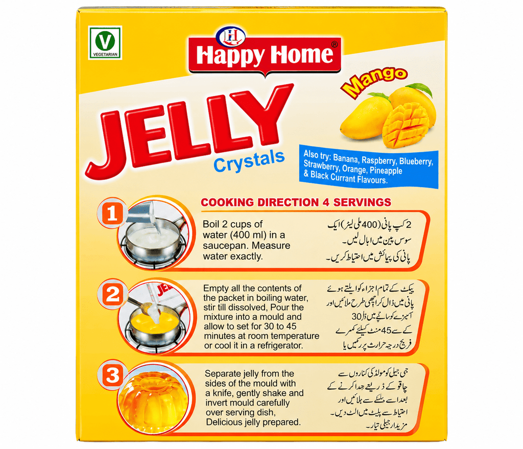 Happy Home Mango Halal Jelly Crystals, 80 g Boxes, 6-Pack