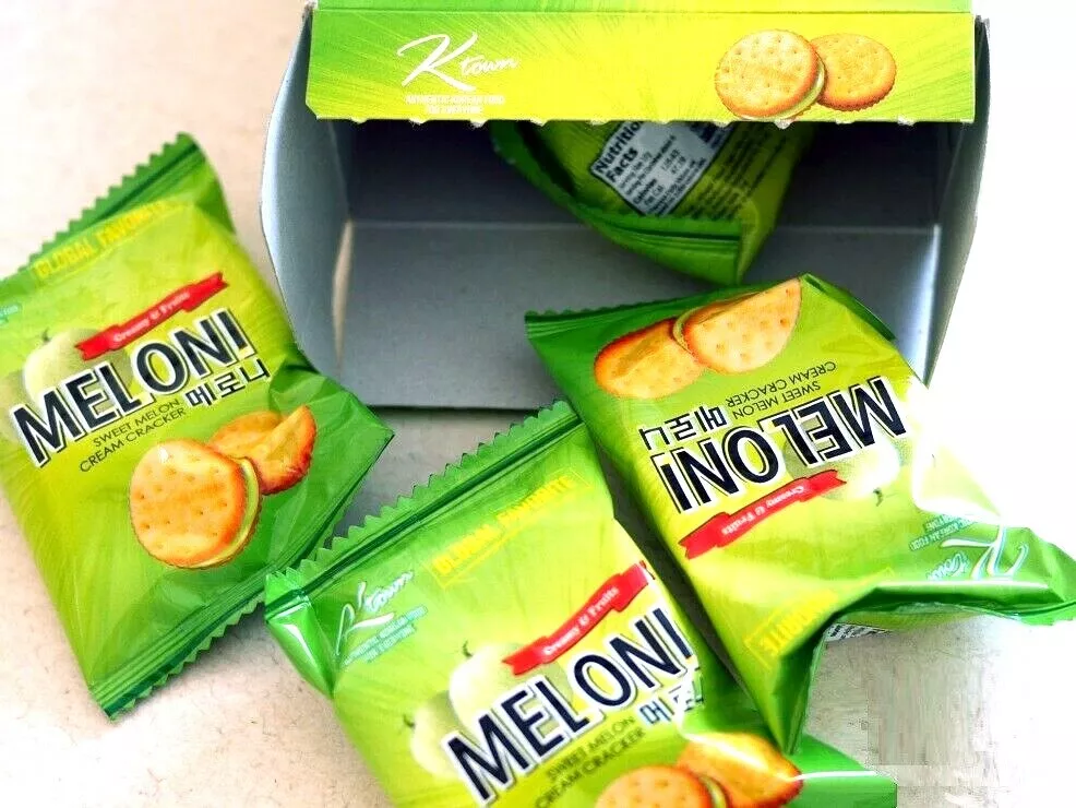 Creamy & Fruits MELONI Sweet Melon Cream Crackers 1 Pack 11.29 Oz. 320g.