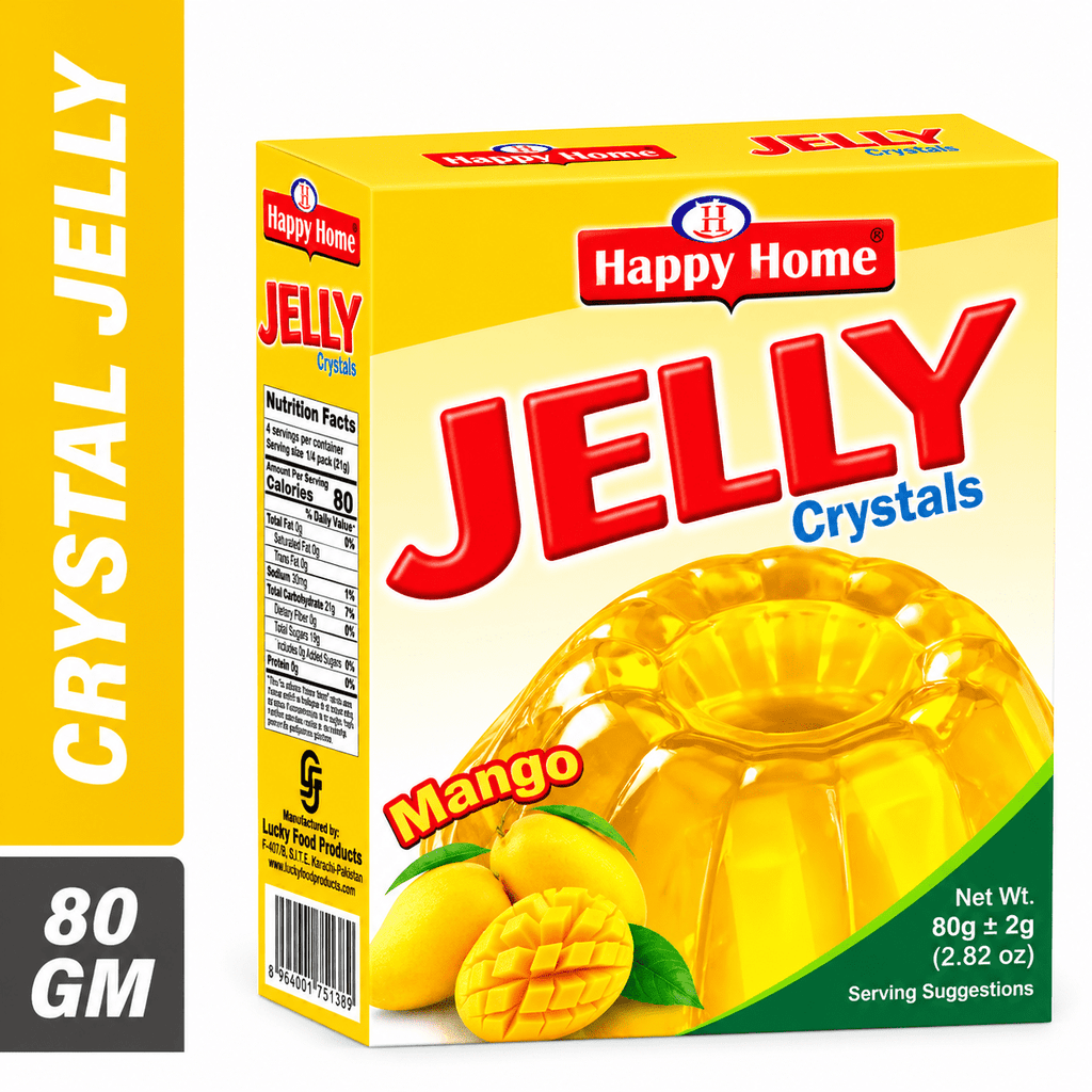 Happy Home Mango Halal Jelly Crystals, 80 g Boxes, 6-Pack