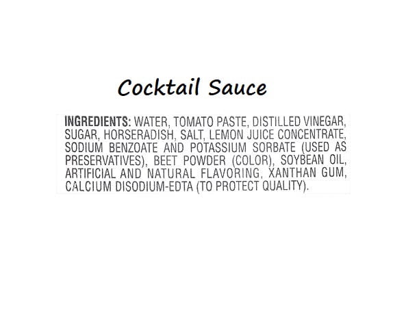 Cocktail Sauce Hot & Mild Combo Two (2) Bottles NT.WT. 10oz. (283g)