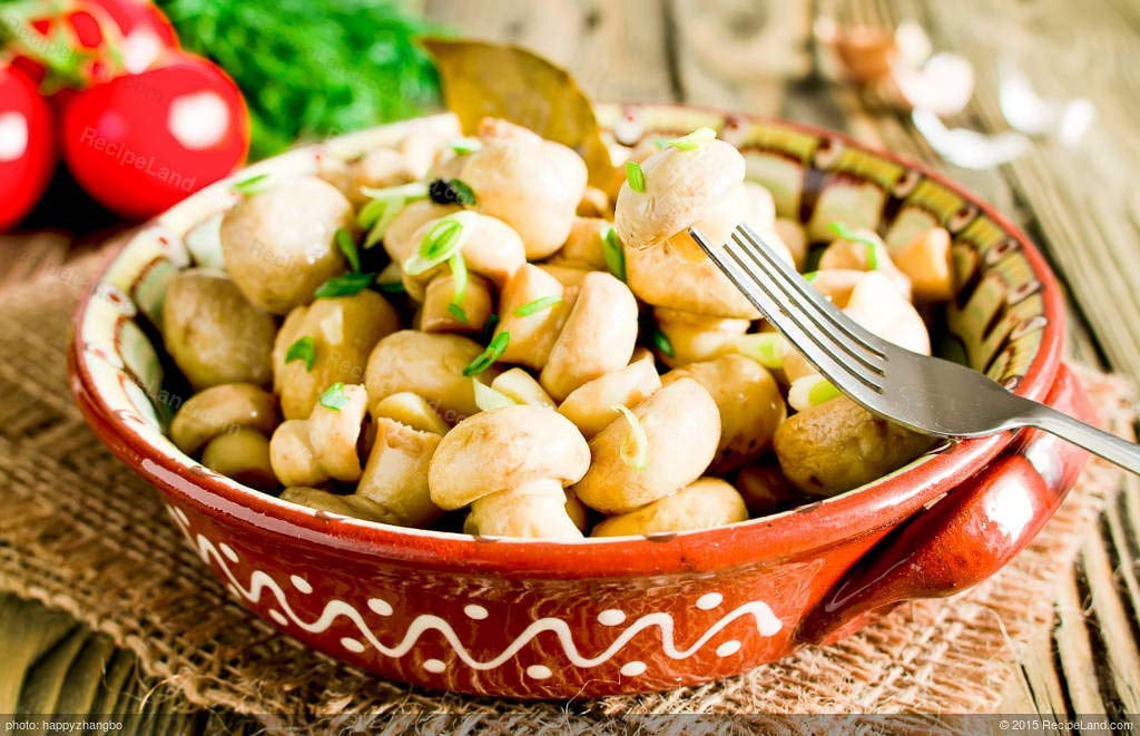 Pickled Mushrooms with Garlic and Spices 160z. Two (2) Glass Jars