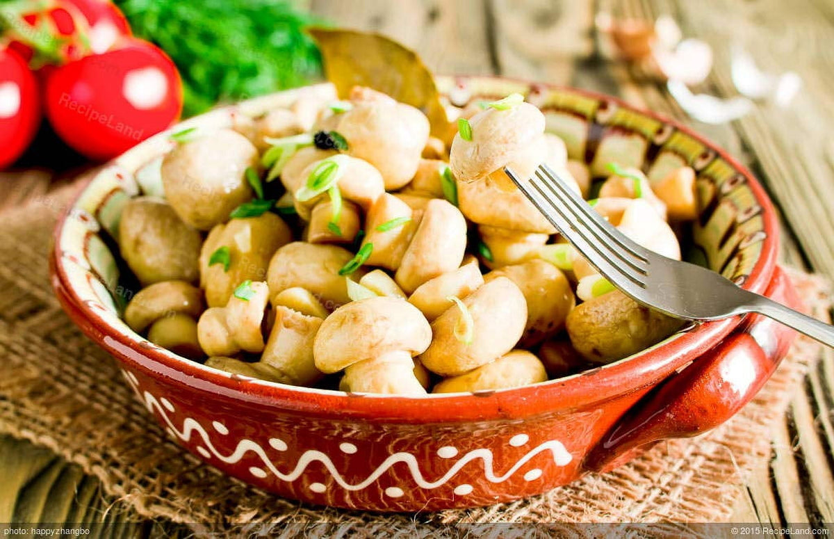 Pickled Mushrooms with Garlic and Spices 160z. Two (2) Glass Jars