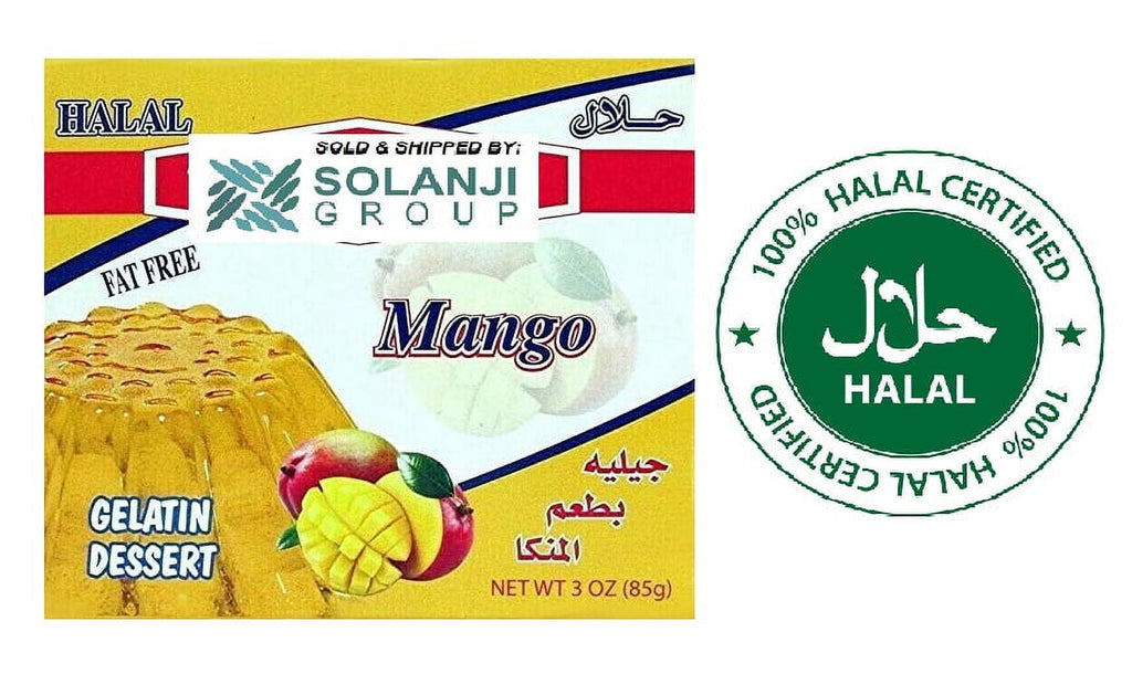 Mango Halal Gelatin Dessert Jell-O 3.oz each - Pack of 6 - جيليه المانجو حلال